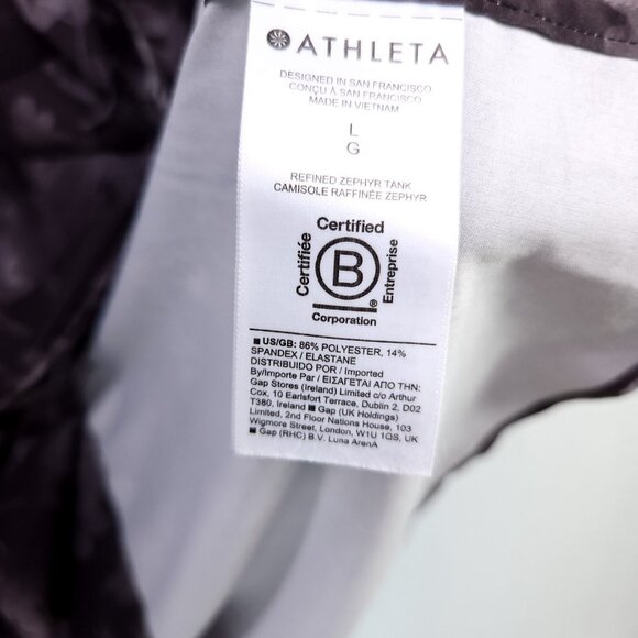 Athleta Lumen Zephyr Refined Tank Top Size Large Black Floral Gray - Picture 9 of 10